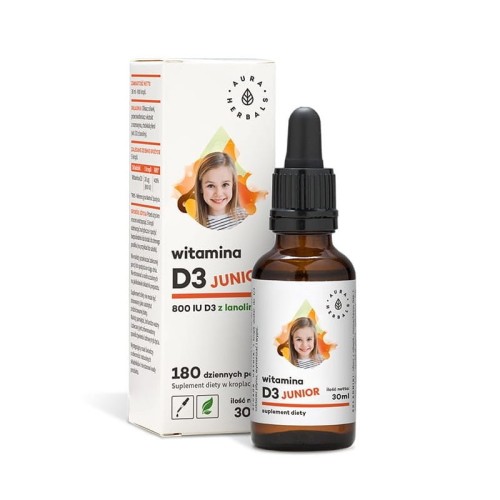 Witamina D3 Junior 30 ml w kroplach - Wspomaga zęby i mięśnie - AURA HERBALS.jpg