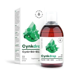 Cynkdrop 500 ml Cynk + witamina B6 + witamina B12 - Wspomaga procesy chemiczne organizmu - AURA HERBALS (NM)