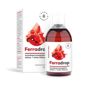 Ferradrop 500 ml - Wspomaga przy zwiększonym zapotrzebowaniu na żelazo lub kwas foliowy - AURA HERBALS (NM)