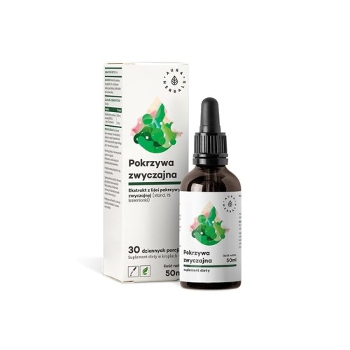 Pokrzywa zwyczajna ekstrakt 10 1 w kroplach 50ml - Wzmacnia włosy, paznokcie i kości - AURA HERBALS.jpg