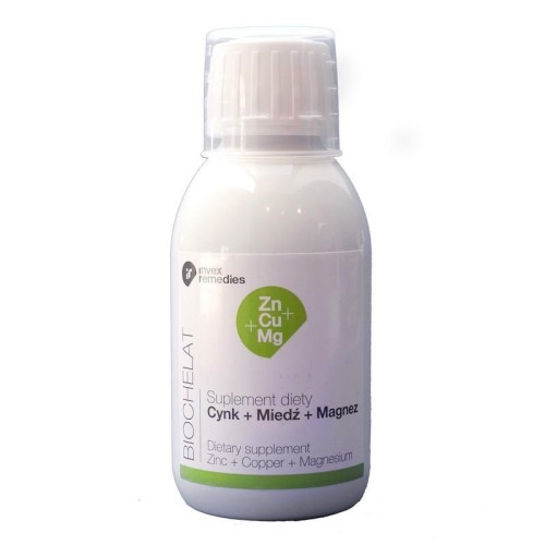 Biochelat Zn, Cu, Mg, Cynk, Miedź, Magnez 150 ml - Wspomaga przy wysiłku fizycznym - INVEX REMEDIES.jpg