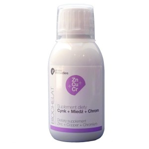 Biochelat Zn, Cu, Cr, Cynk, Miedź, Chrom 150 ml - Wspomaga przy stresie i zmęczeniu - INVEX REMEDIES (NM)