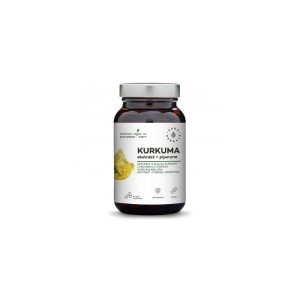 Kurkuma ekstrakt + piperyna 60 kapsułek - Wspomaga trawienie, stawy i układ nerwowy - AURA HERBALS (NM)