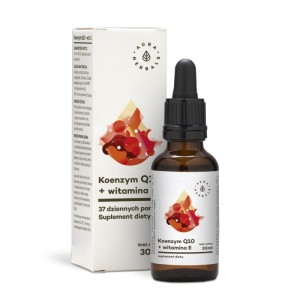 Koenzym Q10 + witamina E w kroplach 30 ml - Wspomaga mięsień sercowy - AURA HERBALS (NM)