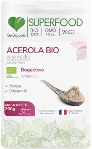 Acerola BIO w proszku 200g - Na odporność osobom aktywnym fizycznie - BEORGANIC (NM)