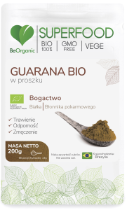 Guarana BIO w proszku - wspomaga utrzymanie witalności fizycznej - BEORGANIC (NM)