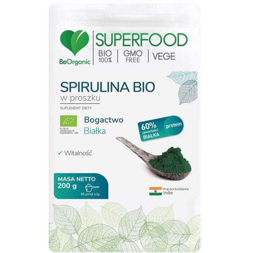 Spirulina BIO w proszku - Doskonałe uzupełnienie energii - BEORGANIC (NM).jpg