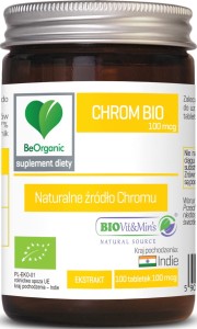 Chrom BIO - Pomaga w utrzymaniu prawidłowego poziomu glukozy we krwi - BEORGANIC (NM)