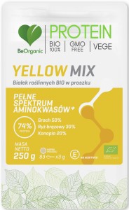 Białka roślinne Yellow Mix - Pomaga w utrzymaniu zdrowych kości - BEORGANIC (NM)