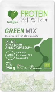 Białka roślinne Green Mix - Pomaga w utrzymaniu zdrowych kości - BEORGANIC (NM)