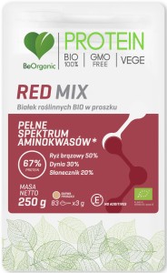 Białka roślinne Red Mix - Pomaga w utrzymaniu zdrowych kości - BEORGANIC (NM)