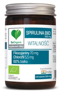 Spirulina BIO - Wspiera witalność organizmu - BEORGANIC (NM)
