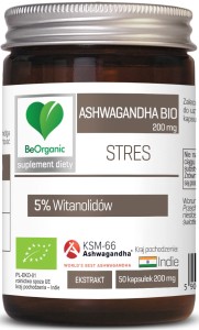 Ashwagandha BIO - Wspomaga relaksację, samopoczucie psychiczne i fizyczne - BEORGANIC (NM)