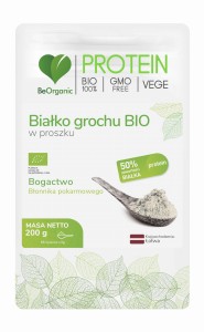 Białko grochu BIO w proszku - Źródło błonnika pokarmowego - BEORGANIC (NM)