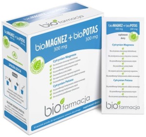 bioMagnez 300mg + bioPotas 300mg - Dla prawidłowej pracy mięśni, prawidłowego ciśnienia krwi, układu nerwowego - BIOFARMACJA (NM)