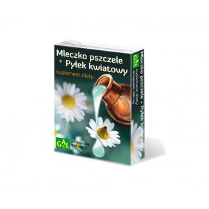 Mleczko pszczele + Pyłek kwiatowy 48 kapsułek - Wspiera odporność oraz podczas wysiłku fizycznego i intelektualnego - GAL