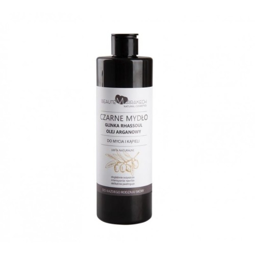 Czarne mydło z glinką Rhassoul i olejem Arganowym 400ml - Delikatnie peelingujące i intensywnie nawilżające - BEAUTE MARRAKECH.jpg