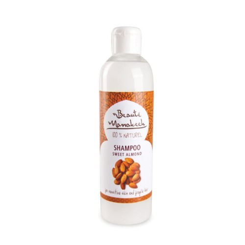 Szampon z olejem ze Słodkich Migdałów 250ml - Do wrażliwej skóry głowy i delikatnych włosów - BEAUTE MARRAKECH.jpg