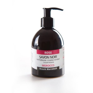 Czarne mydło w żelu z olejem Różanym Savon Noir 250ml - Doskonale oczyszcza pory i usuwa martwy naskórek - BEAUTE MARRAKECH