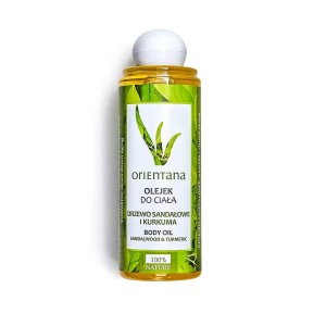 Olejek do ciała Drzewo Sandałowe i Kurkuma 210ml - Znakomicie łagodzi podrażnienia, nawilża i wzmacnia skórę - ORIENTANA