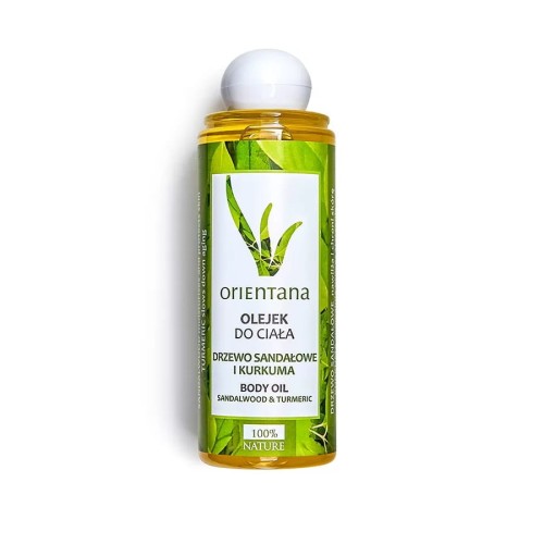 Olejek do ciała Drzewo Sandałowe i Kurkuma 210ml - Znakomicie łagodzi podrażnienia, nawilża i wzmacnia skórę - ORIENTANA.jpg