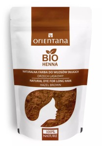 Bio henna do włosów długich Orzech Laskowy 100g - Naturalna ziołowa farba do koloryzacji i pielęgnacji włosów - ORIENTANA