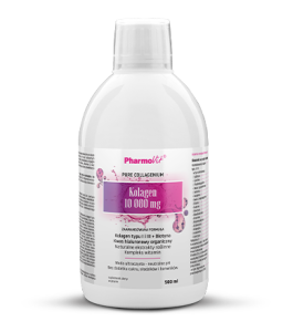 Kolagen 10 000mg w płynie 500ml - Kwas hialuronowy, kolagen tyu 1 i 3, biotyna - PHARMOVIT