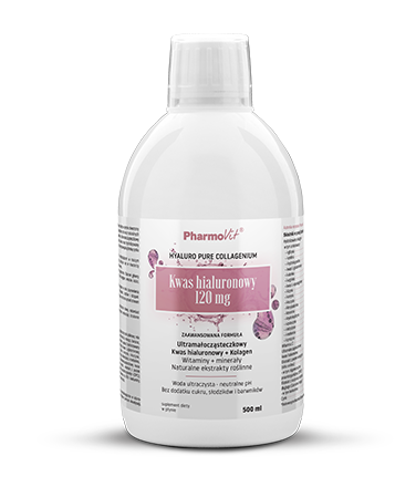 Kwas hialuronowy 120mg w płynie 500ml Zaawansowana Formuła - Ultramałocząsteczkowy z kolagenem - PHARMOVIT.png