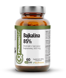 Bajkalina 85% Ekstrakt z tarczycy bajkalijskiej 60 kapsułek - Wspiera zdrowie stawów i chroni ścięgna - PHARMOVIT