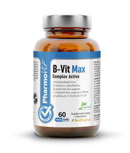 B-Vit Max Complex Active 60 kapsułek - Kompleks witamin z grupy B o szerokim spektrum działania - PHARMOVIT