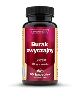 Burak zwyczajny 90 kapsułek - Pomaga unormować poziom cholesterolu - PHARMOVIT