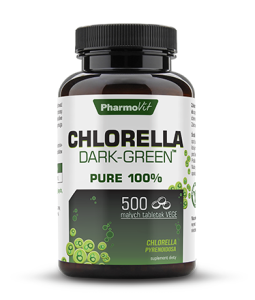 Chlorella Dark-Green 500 tabletek - Pomaga zachować witalność organizmu - PHARMOVIT