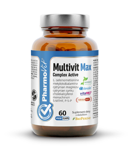 Multivit Max Complex Active 60 kapsułek - Kompleks witamin i minerałów o szerokim spektrum działania - PHARMOVIT