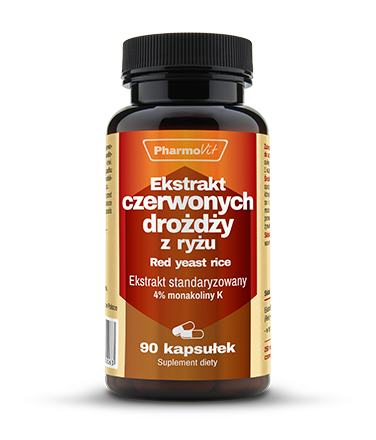 Ekstrakt czerwonych drożdży z ryżu 90 kapsułek - Pomaga w utrzymaniu prawidłowego poziomu cholesterolu we krwi - PHARMOVIT.png