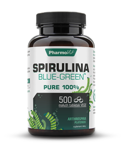 Spirulina Blue-Green 500 tabletek - Wspomaga kontrolę masy ciała - PHARMOVIT