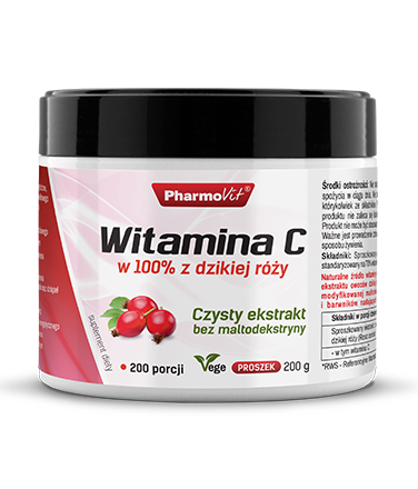 Witamina C 100% z dzikiej róży 200g - Wspomaga układ odpornościowy i naturalnie chroni organizm - PHARMOVIT.png