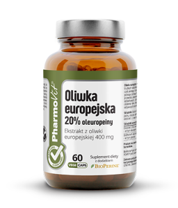 Oliwka europejska 20% oleuropeiny 60 kapsułek - Wspiera odporność fizjologiczną organizmu w przypadku trudnych warunków otoczenia - PHARMOVIT