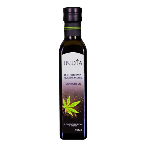 Olej konopny 250 ml - India Cosmetics - Tłoczony z najwyższej jakości, starannie dobranych nasion konopi włóknistej.png