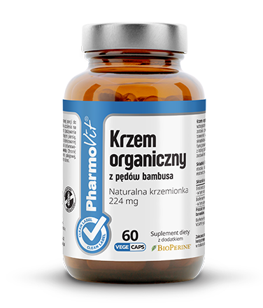 Krzem organiczny z pędów bambusa 60 kapsułek - Naturalna krzemionka 224 mg - PHARMOVIT.png