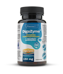 DigeZyme 60 kapsułek - Kompleks multienzymatyczny - PHARMOVIT