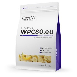 STANDARD WPC80.eu 900 g - koncentrat białka serwatkowego - smak bananowy - Ostrovit