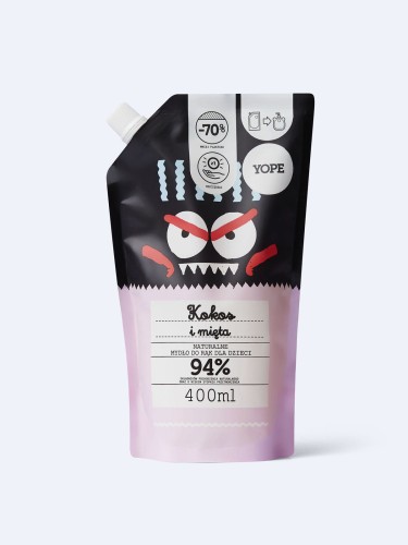 Mydło do rąk dla dzieci Refill Kokos i mięta - wkład uzupełniający - YOPE.jpg
