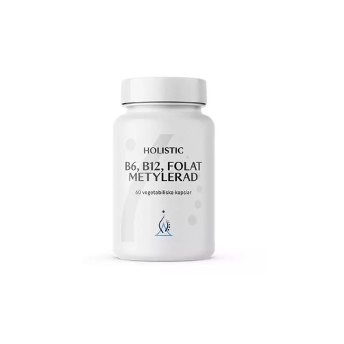 B6, B12, Folat Metylerad - B6, B12, kwas foliowy - metylowane 60 kaps. - HOLISTIC.jpg