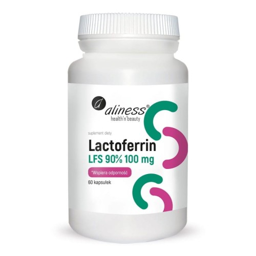 Lactoferrin LFS 90% 100 mg - Wspomaga odporność, 60 kapsułek - ALINESS.jpg