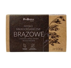 MYDŁO MIKROORGANICZNE BRĄZOWE z borowiną, melasą i zbożami dla cery mieszanej - PROBIOTICS