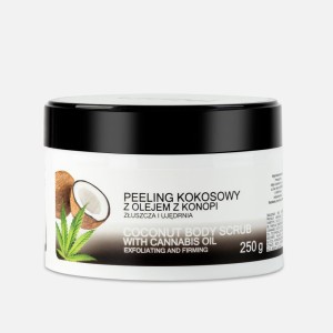 Konopny peeling kokosowy z olejem konopnym-działa złuszczająco i ujędrniająco - INDIA COSMETICS