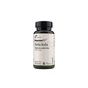 Gotu Kola 125mg 90 kapsułek - Wspomaga gojenie ran, przyczynia się do prawidłowego funkcjonowania układu krążenia - PHARMOVIT