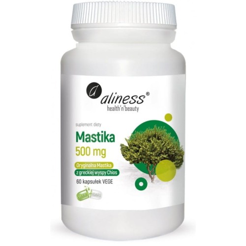 Mastika 500mg 60 kaps sproszkowana żywica Pistacia lentiscus - ALINESS
