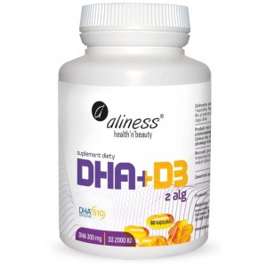 Omega DHA z alg + D3 60 kaps. - ALINESS