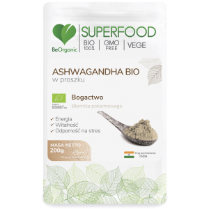 Ashwagandha Bio w proszku 200g -BeOrganic